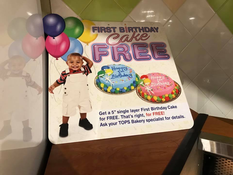 Tops Markets Free Birthday Cake For Child's 1st Birthday