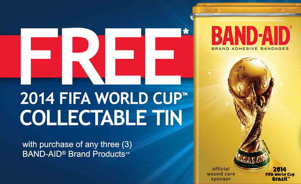 Rebate For FREE 2013 FIFA World Cup Collectable Tin Wyb 3 Band Aid 
