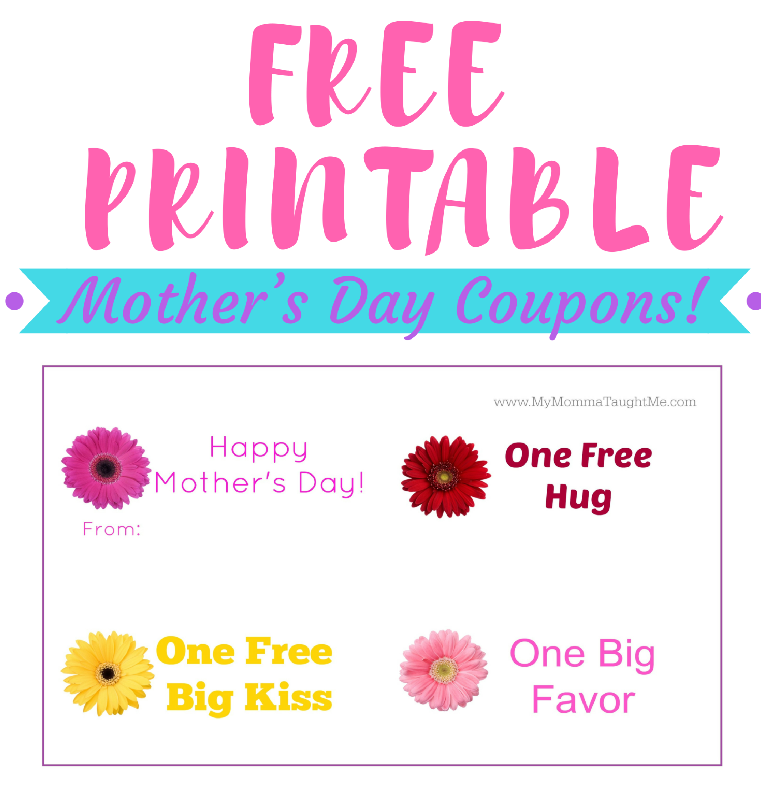 FREE PRINTABLE Mothers Day Coupons