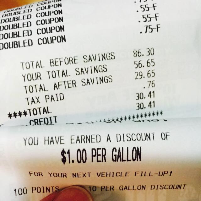 Tops Markets Gas Points receipts 