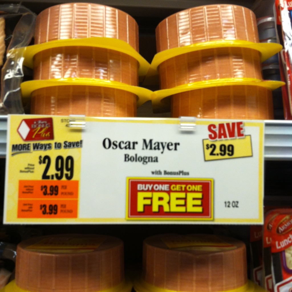 Oscar Mayer Bologna - BOGO $2.99 at Tops Markets 