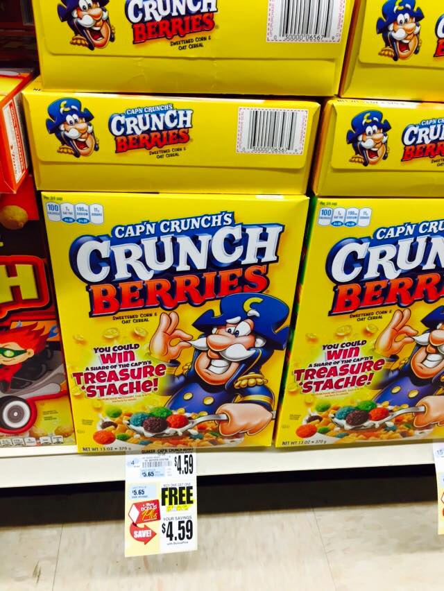 Quaker Cap'n Crunch Cereal - BOGO $4.59 at Tops markets 