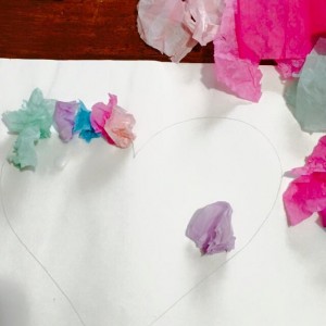 Tissue Paper Valentine Heart