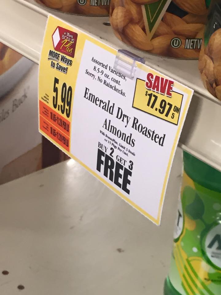 Emerald Nuts - Buy 2 Get 3 Free $5.99 at Tops Markets