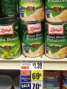 Libby's Canned potatoes clearanced