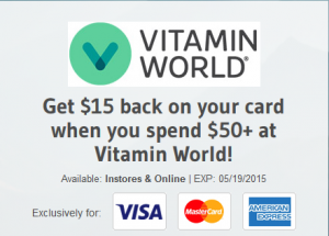 Viatmin World Cash Back Offer