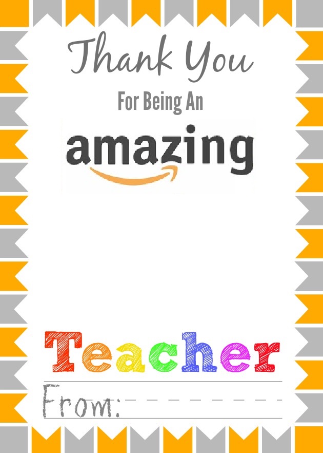 Amazon Teacher Gift Card Printable Free