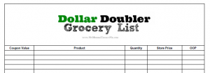 Dollar Doublers Grocery List Preview
