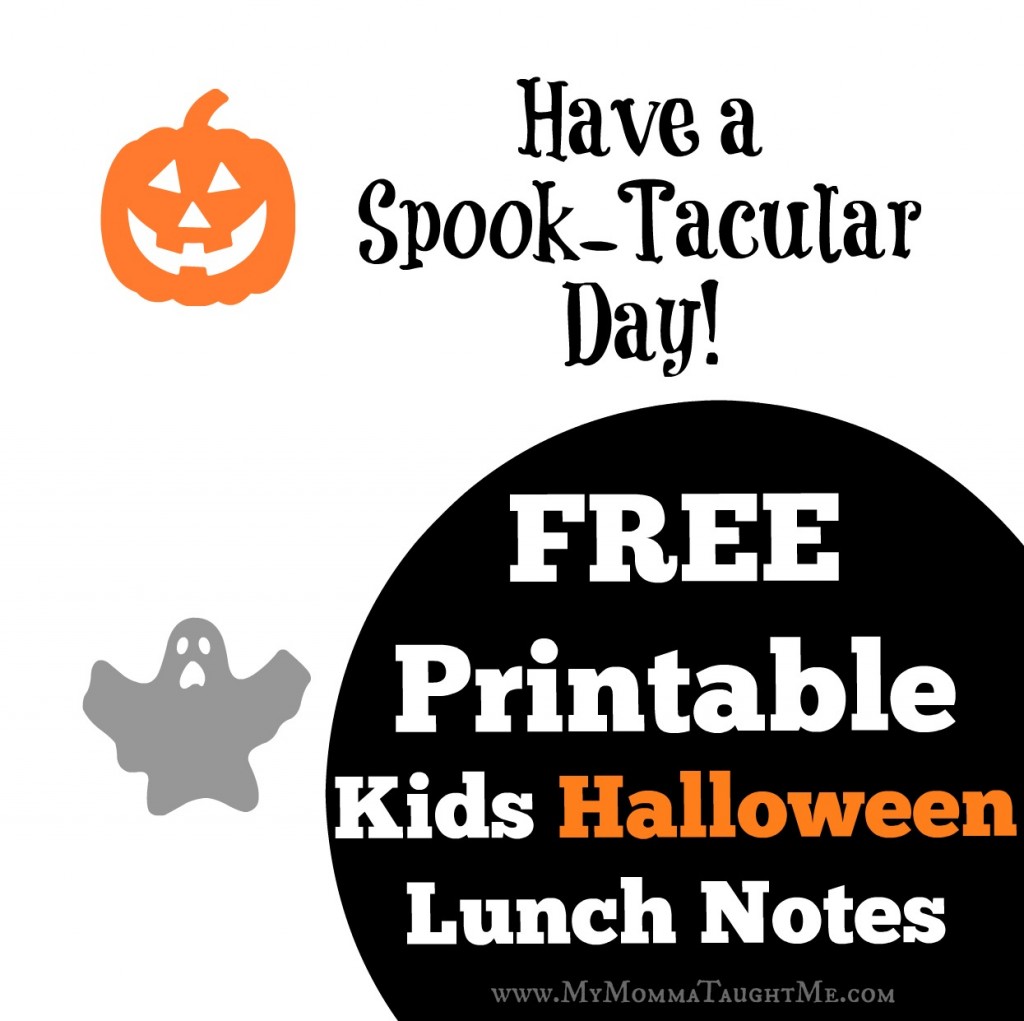 Free Halloween Lunch Notes