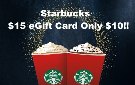 Groupon: Starbucks $15 eGift Card Only $10!!