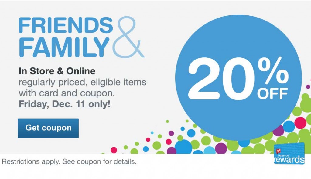 freinds and family coupon