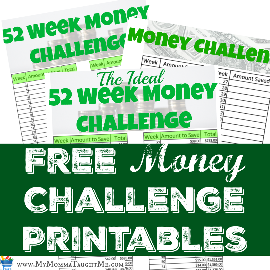 Free Money Challenge Printables