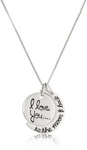 Sterling Silver I Love You To The Moon and Back Pendant Necklace