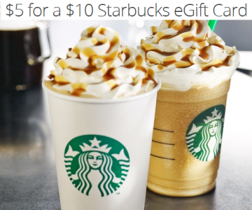 Groupon: $10 Starbucks eGift Card for only $5.00