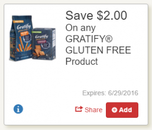 High Value $2.00/1 Gratify Gluten Free Product Tops E-Coupon + Deal