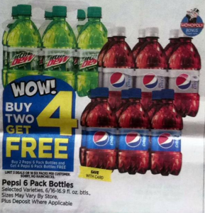 Pepsi 6 packs buy 2 get 4 free 