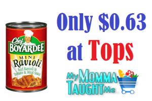 Chef Boyardee Canned Pasta Only $0.63 at Tops Markets 