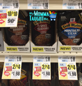 McCormick Grill Mates Mixes as low as $0.69 at Tops