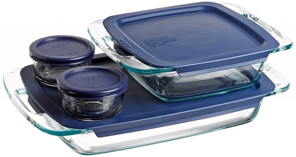 Pyrex Easy Grab 8-Piece Glass Bakeware and Food Storage Set