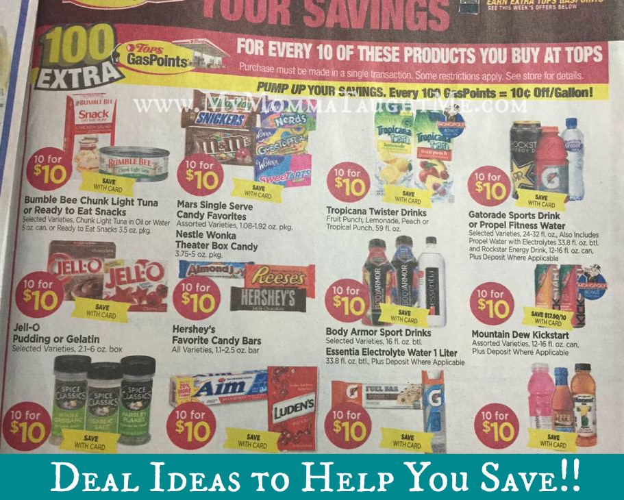 Tops Gas Box Offer Deal Ideas for the $1.00 Items