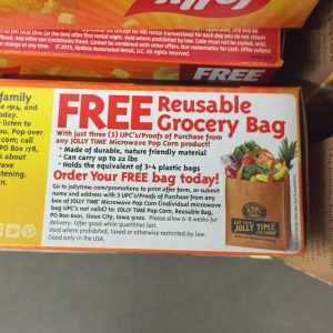 free grocery bag from jolly time