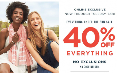 Save 40% off Everything Online Old Navy (thru 6/28)
