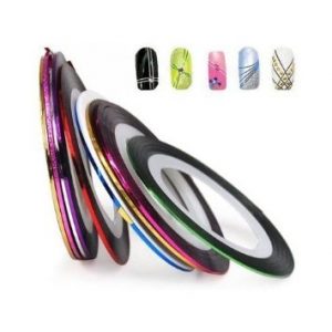 SET of 10 Nail Tape Stripe Decoration Sticker Hologram