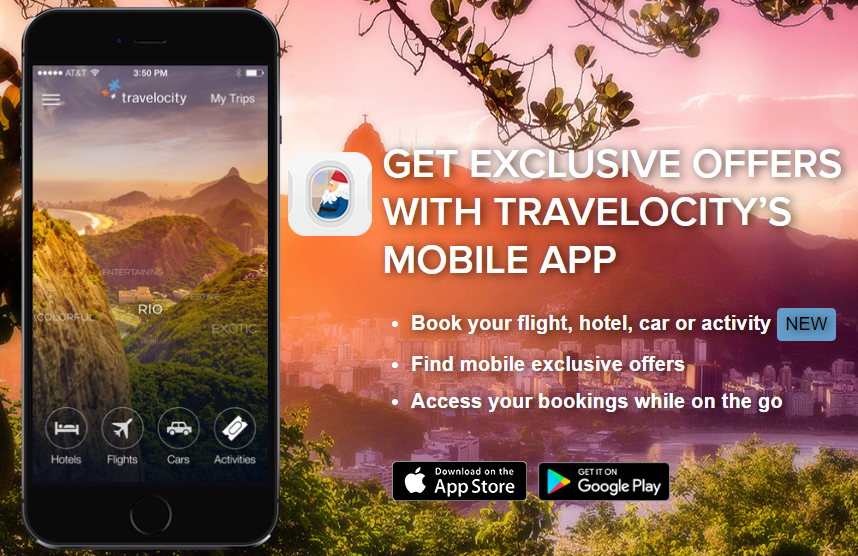 travelocity phone app save $25 on hotel
