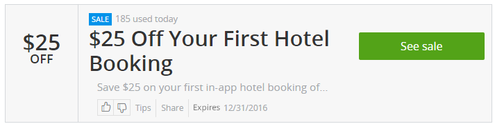 travelocity save $25 on hotel