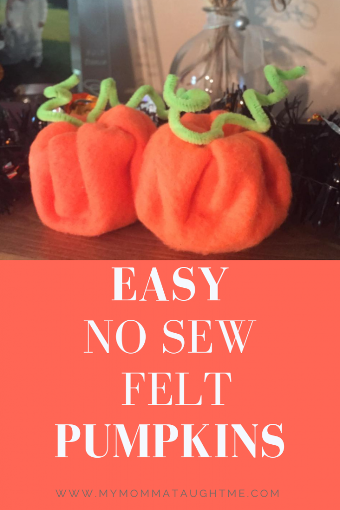 Easy No Sew Felt Pumpkins