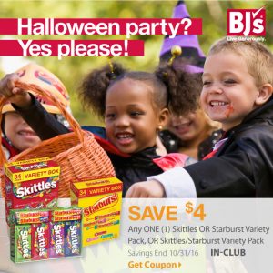 Save $4.00/1 Skittles or Starburst Variety Packs at BJ's