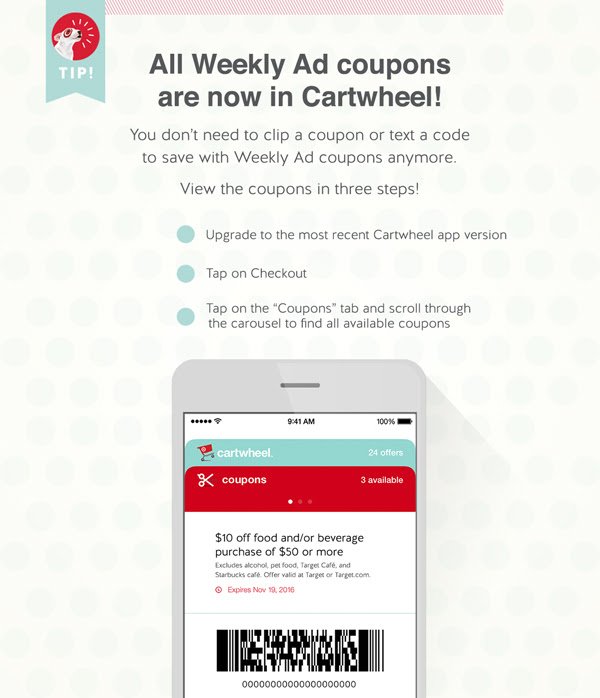 Target Cartwheel New Feature: Weekly Ad Coupons 