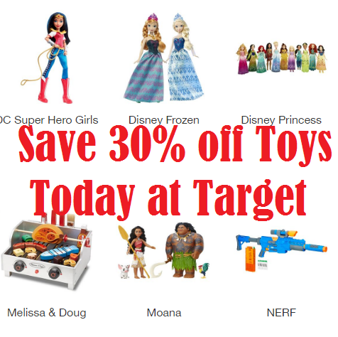 Today Only Save 30% on Toys and games at Target!