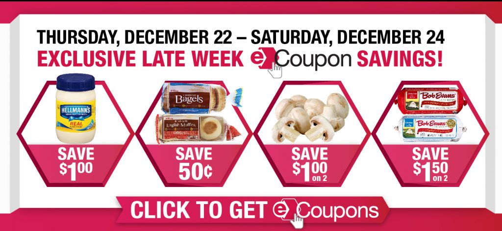 Tops Markets Late Week E-Coupons and Deals thru 12/24/16