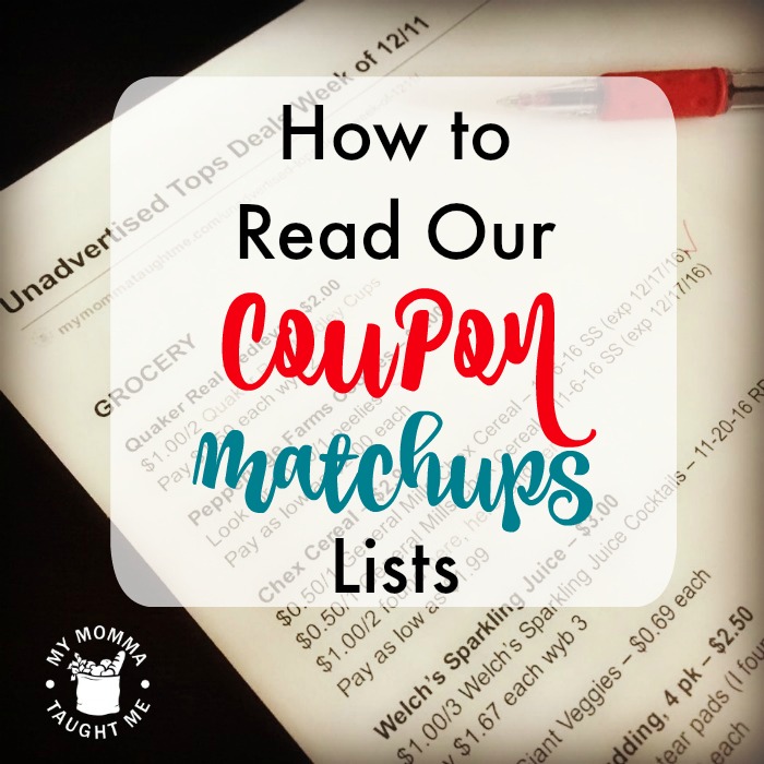 How To Read Our Coupon Matchups Lists