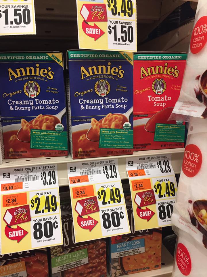 Annie's Organice Soup Sale At Tops Markets