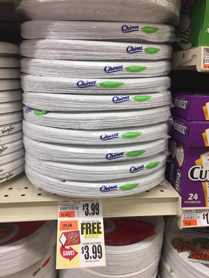Chinet Plates BOGO Sale At Tops Markets