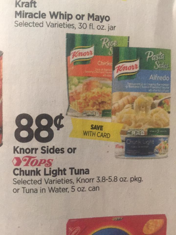 Knorr Pasta Sides $0 88 At Tops Markets