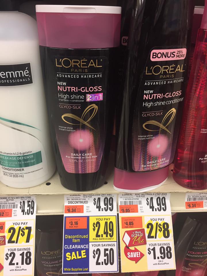 Loreal Hair Care Clearances At Tops Markets