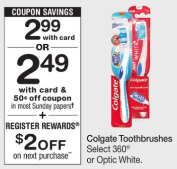 Walgreens Colgate Select 360 Toothbrushes Only $0 24