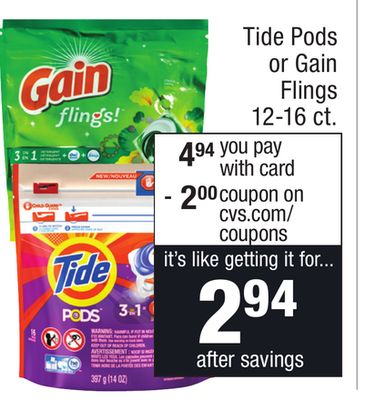 Gain And Tide Pods Sale At Cvs