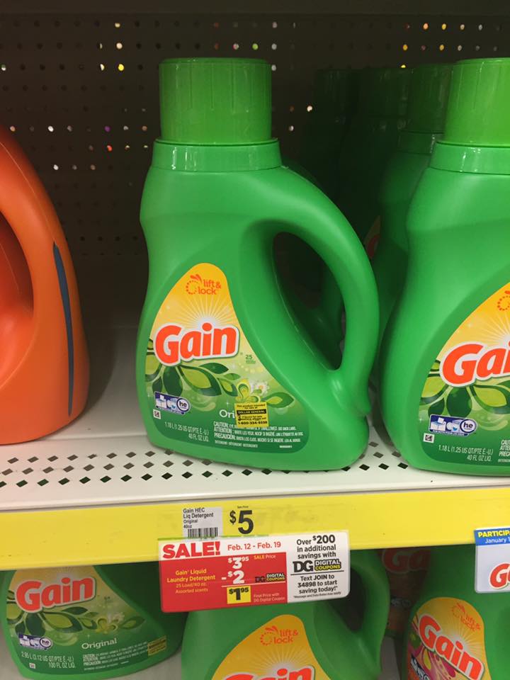 Gain Detergent Sale At Dollar General