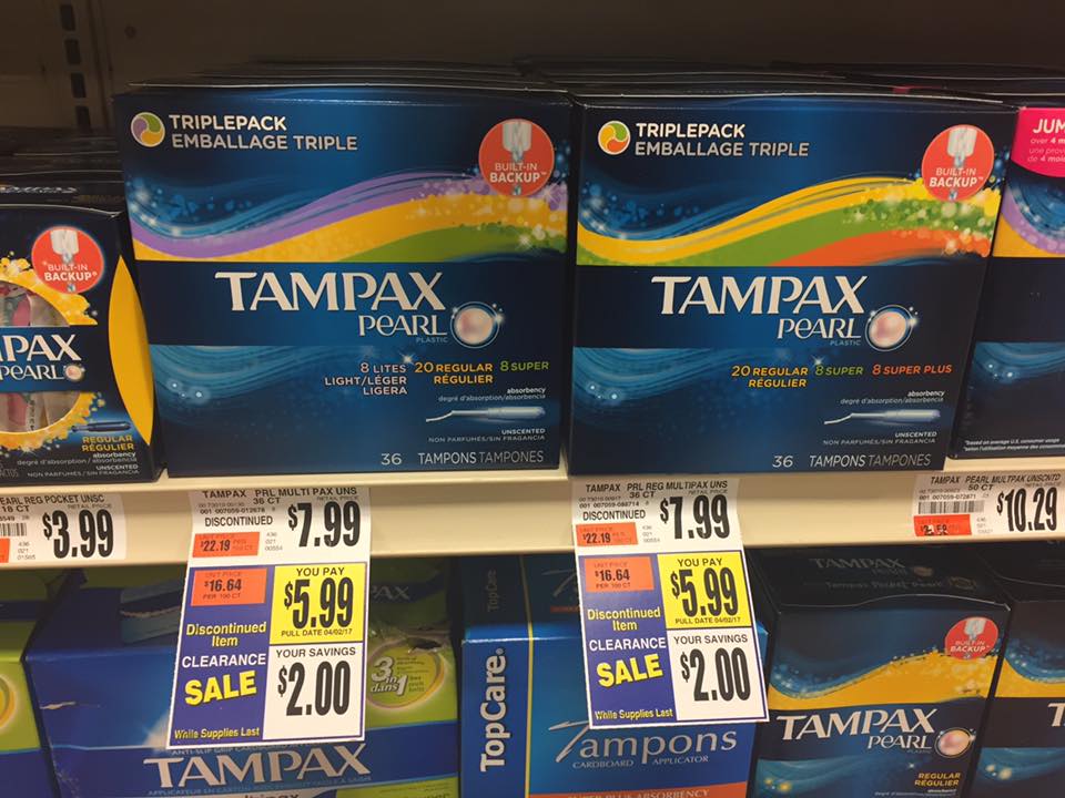 Tampax Clearanced At Tops Markets
