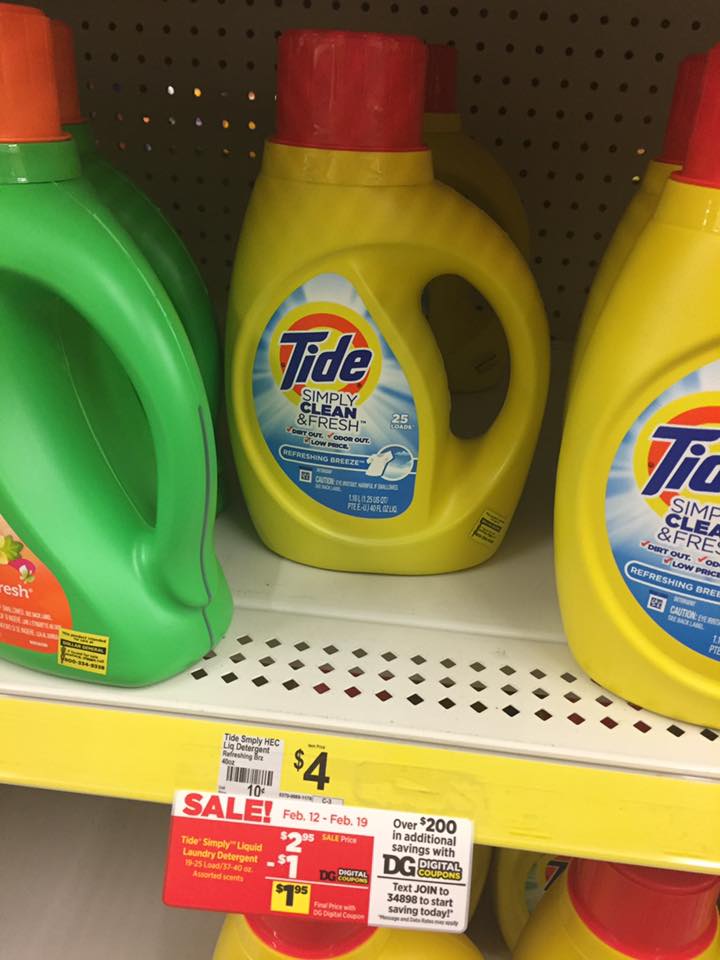 Tide Simply Detergent Sale At Dollar General