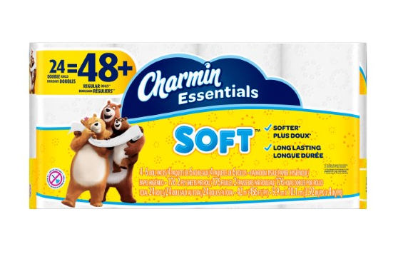 Charmin Essentials Soft Toilet Paper, 24 Double Rolls