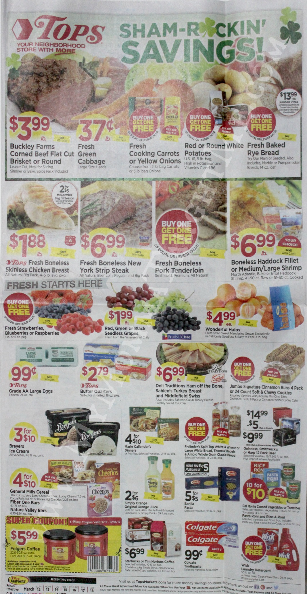 Tops Markets Ad Scan Week Of 3 12 17 To 3 18 17 Page 1