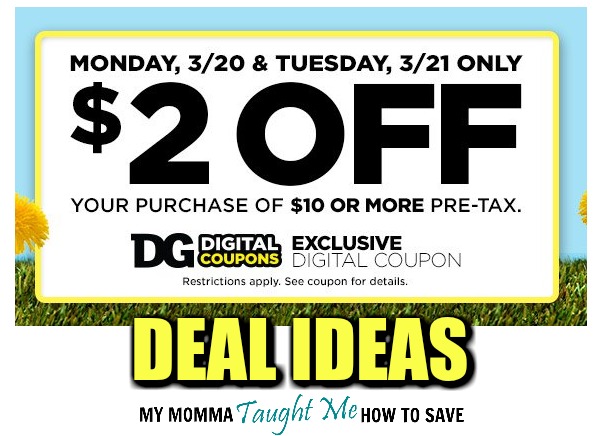 $2 Off $10 Dollar General Coupon And Deal Ideas