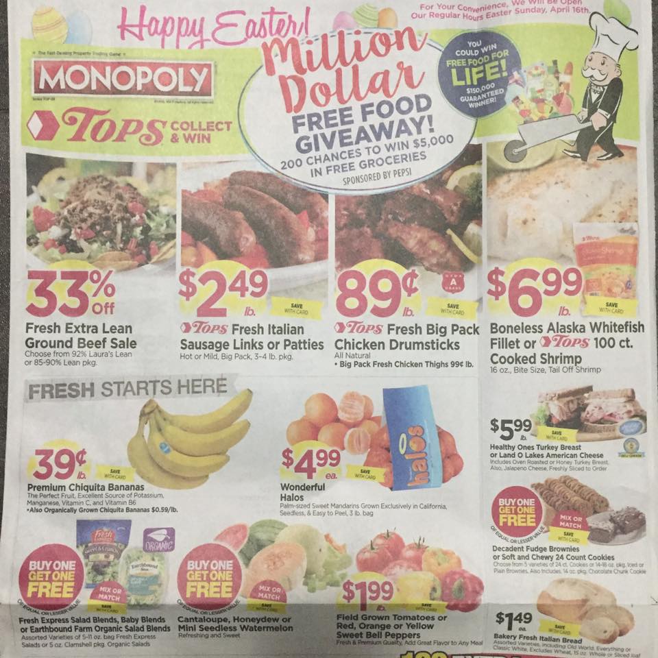 Tops Markets Ad Scan Week Of 4 16 17 To 4 22 17 Page 1a