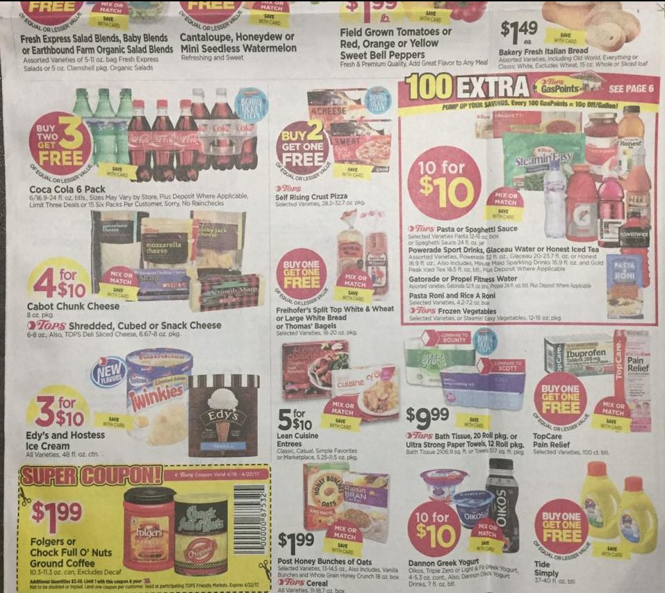 Tops Markets Ad Scan Week Of 4 16 17 To 4 22 17 Page 1b