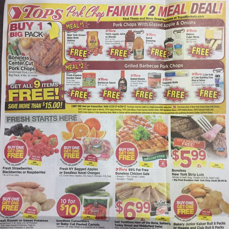 Tops Markets Ad Scan Week Of 4 23 17 To 4 29 17 Page 1a